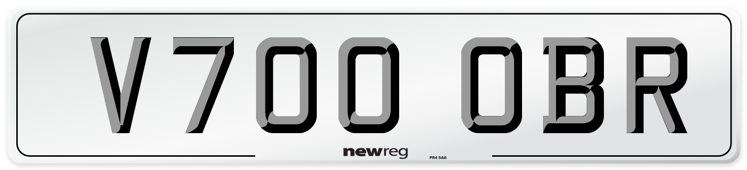 V700 OBR Number Plate from New Reg